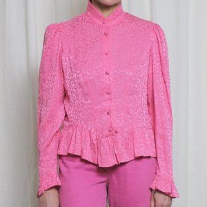 Batsheva Grace Prairie Blouse / Pink Leopard